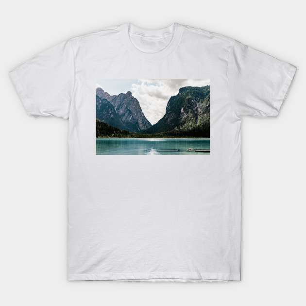 Lake in the Mountains Landscape T-Shirt by Luigi Veggetti